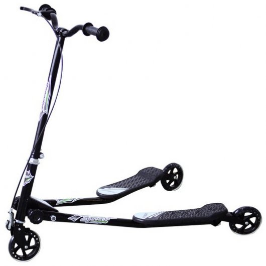 HomCom Scooter Speeder Patinete de 3 Ruedas Negro