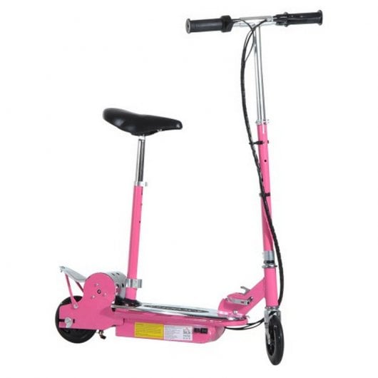HomCom Scooter Patinete Eléctrico Plegable con Manillar Rosa