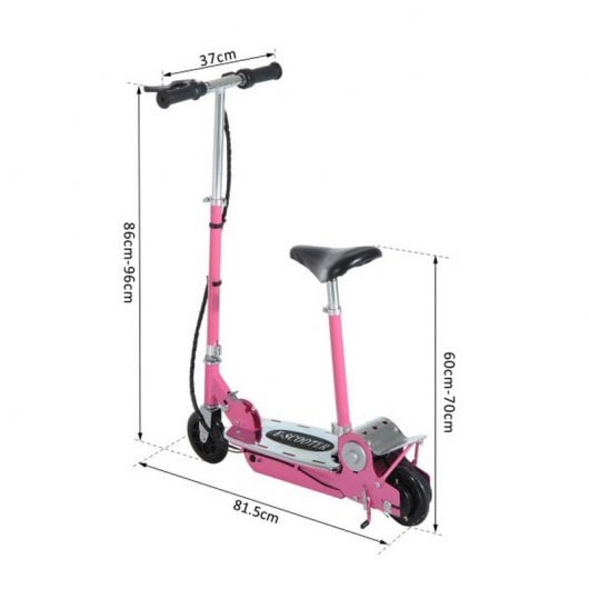 HomCom Scooter Patinete Eléctrico Plegable con Manillar Rosa