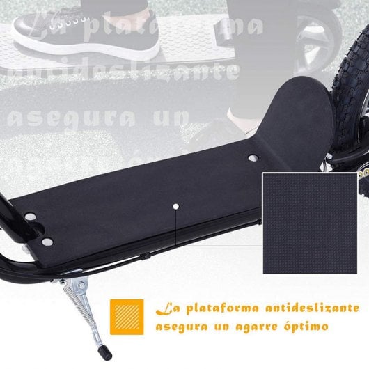 HomCom Scooter 2 Ruedas Patinete con Caballete Negro