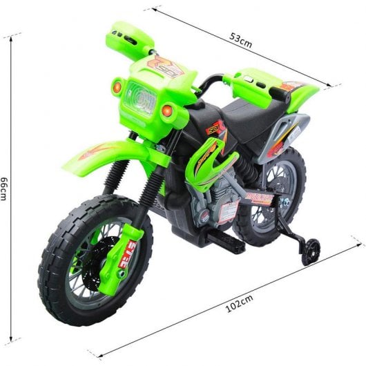 HomCom Motocross Moto Eléctrica 6V Verde