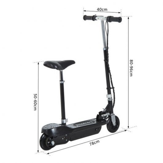 HomCom Trotinete Elétrica Dobrável 120W Preta