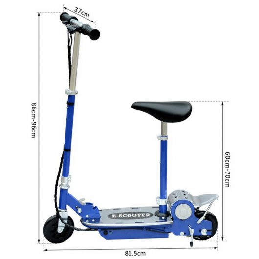 HomCom Scooter Patinete Eléctrico Plegable 120W Azul