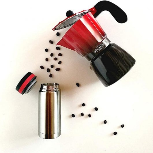 Oroley EcoFund Cafetera Italiana Inducción 6 Tazas Acero Inoxidable Roja