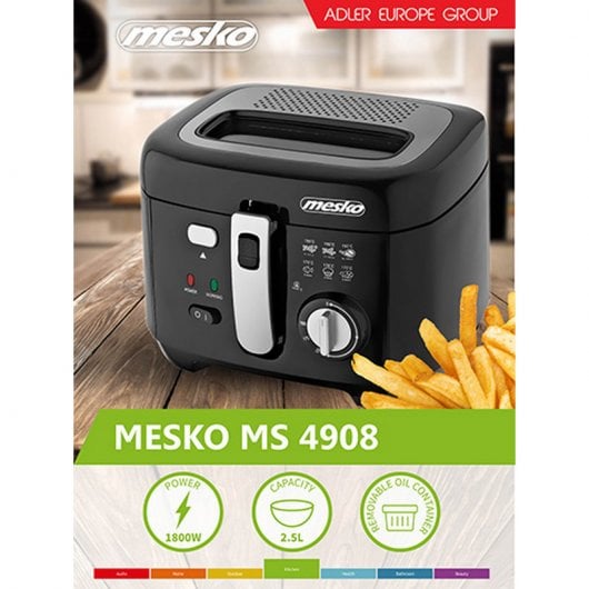 Mesko MS 4908 Fritteuse 2,5 l 1800 W Schwarz