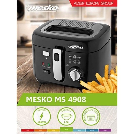 Oliefriteuse Mesko MS 4908 2,5 L 1800 W met Regelbare Thermostaat