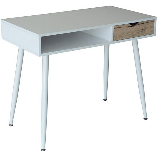 College Mesa de Escritório 90X50X75cm Branca/Madeira