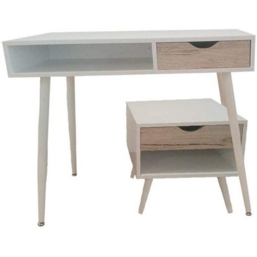 College Mesa de Escritório 90X50X75cm Branca/Madeira