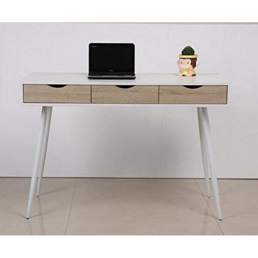 Ucla Mesa Oficina 110x50x75cm Blanca/Madera