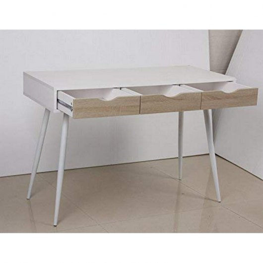 Ucla Mesa Oficina 110x50x75cm Blanca/Madera