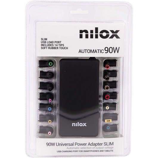 Nilox CAR90SUSB Alimentador Automático Universal Slim con USB 90W