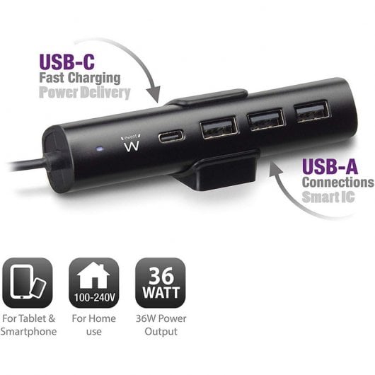 Ewent EW1317 Ladegerät für Mobilgeräte Universal Schwarz AC Drinnen