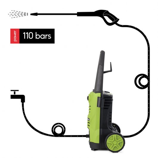 HKoenig HWP3 Pistola de Água de Alta Pressão 110 Bars 1400W Verde