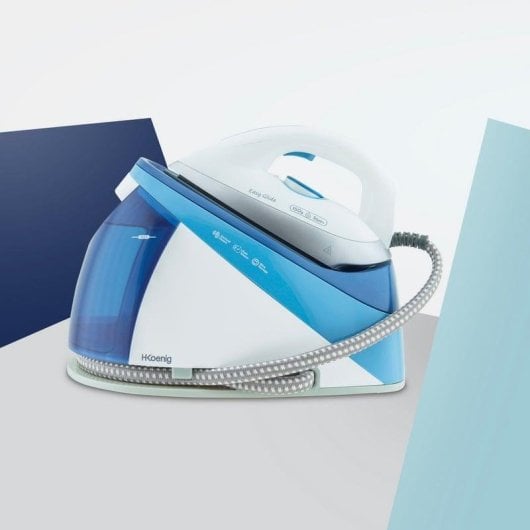 Station de repassage HKoenig V24 2400W 5,4 bar semelle céramique 1,1L blanc/bleu