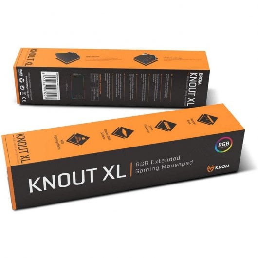 Tapis de souris gaming noir Krom Knout XL RGB
