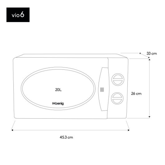 HKoenig VIO6 Micro-ondas 20L 700W Branco