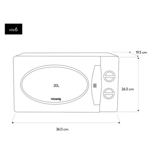 HKoenig VIO6 Micro-ondas 20L 700W Branco