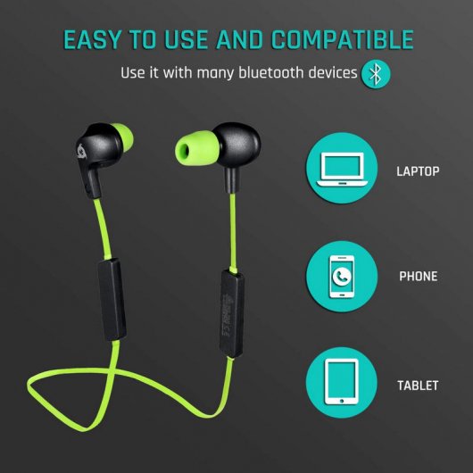 Klim Pulse Auriculares Bluetooth Preto/Verde