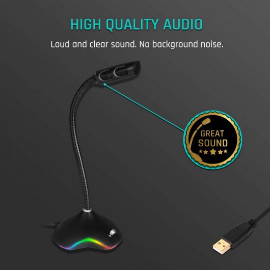 Klim Rhapsody Micrófono Gaming RGB Negro
