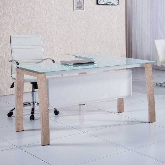 Adec Blake Mesa de Escritório 150x70x74.5cm Branca/Carvalho