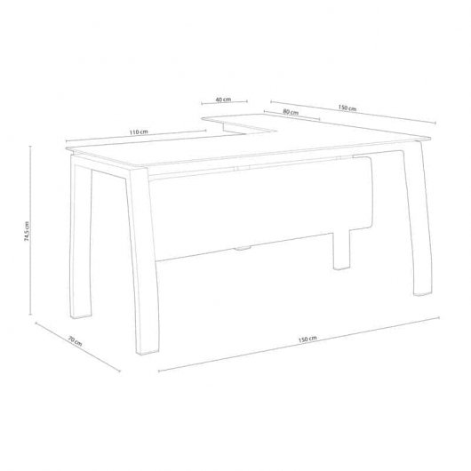 Adec Blake Mesa de Escritório 150x70x74.5cm Branca/Carvalho
