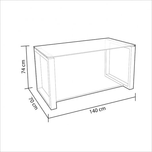 Adec Office Mesa de Escritório 140x70x75cm Cromado