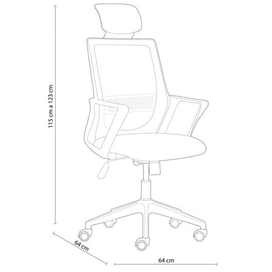 Adec London Cadeira com Encosto Preta