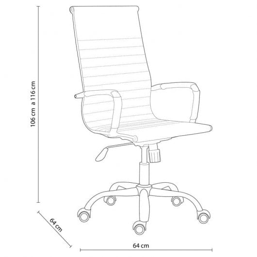 Adec Letter Silla de Oficina Simiel Piel Negra