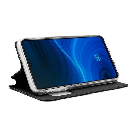 Cool Funda Flip Cover Liso Negro para Realme X2 Pro