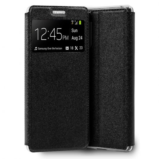 Cool Funda Flip Cover Liso Negro para Sony Xperia 5