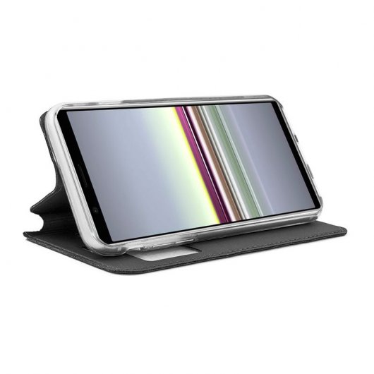 Cool Funda Flip Cover Liso Negro para Sony Xperia 5