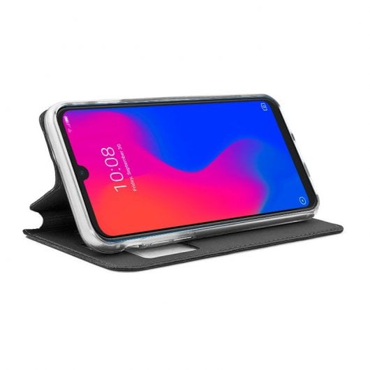Cool Funda Flip Cover Liso Negro para ZTE Blade A7 2019
