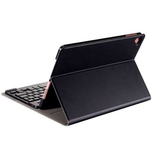 Custodia in similpelle nera per Apple iPad (2019/2020/2021) 10,2" + tastiera Bluetooth