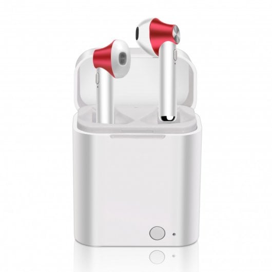 Fierro Camba Auriculares Bluetooth Con Base de Carga Rojos
