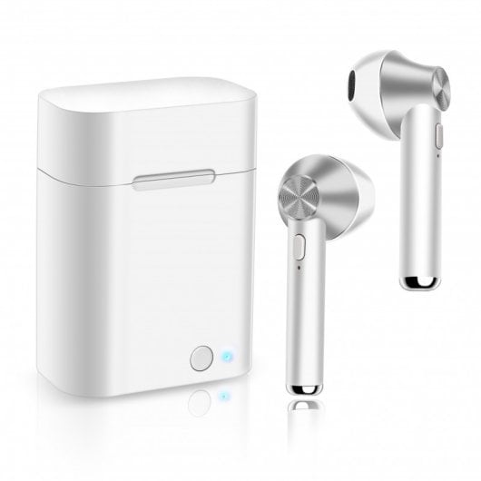 Fierro Camba Auriculares Bluetooth Con Base de Carga Plata