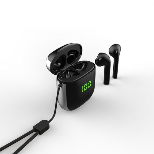 Fierro Wolf Auriculares Sem Fios com Base de Carregamento e Ecrã LCD