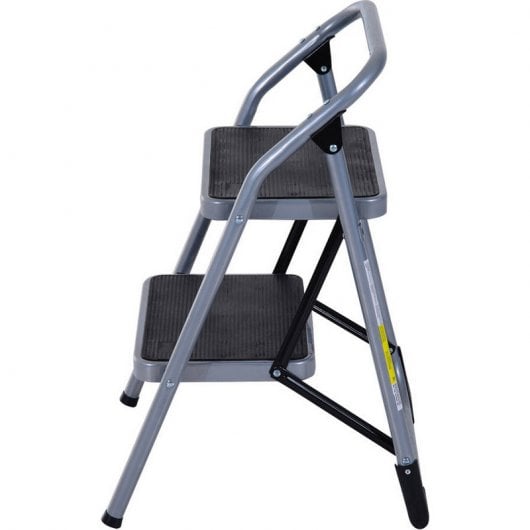 HomCom B72-019 Escalera Plegable Plateada 68x47x48cm