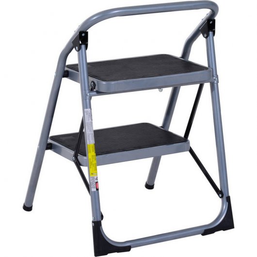 HomCom B72-019 Escalera Plegable Plateada 68x47x48cm