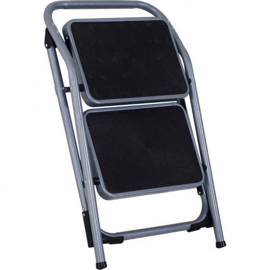 HomCom B72-019 Escalera Plegable Plateada 68x47x48cm