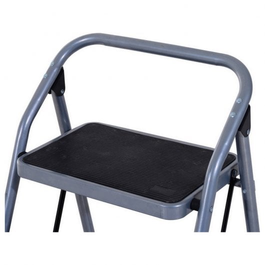 HomCom B72-019 Escalera Plegable Plateada 68x47x48cm