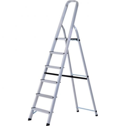 HomCom B72-009 Escalera Aluminio Plateado 188x109x48cm