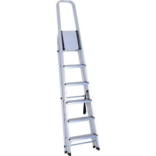 HomCom B72-009 Escalera Aluminio Plateado 188x109x48cm