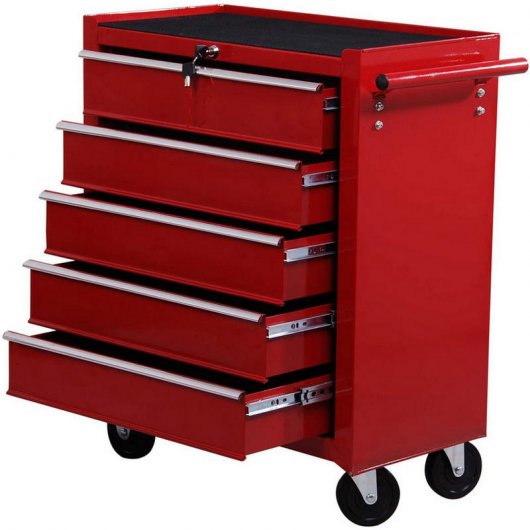 HomCom E2-0004 Carro de Herramientas Rojo