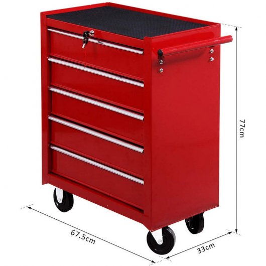HomCom E2-0004 Carro de Herramientas Rojo