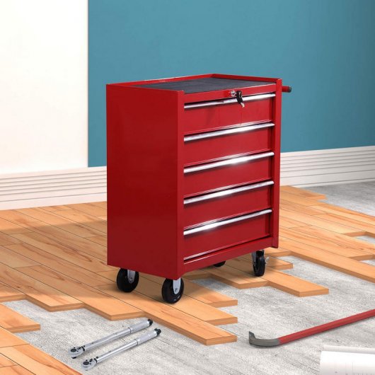 HomCom E2-0004 Carro de Herramientas Rojo