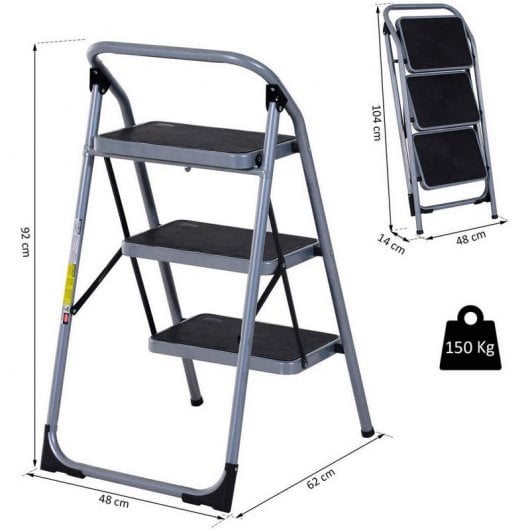 HomCom B72-020 Escalera Plegable 92X48X62cm