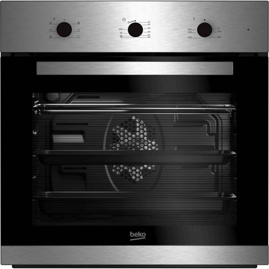 Beko BSE22121X Pack Horno Convencional 66L Inox + Placa Vitrocerámica 3 Zonas Cristal Negro