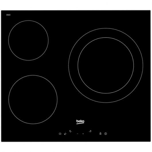 Beko BSE22121X Pack Horno Convencional 66L Inox + Placa Vitrocerámica 3 Zonas Cristal Negro