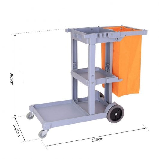 HomCom 720-004 Carro de Limpieza con Bolsa 100L