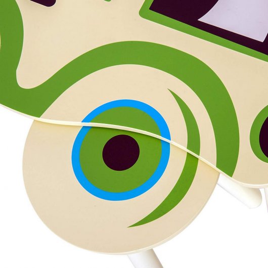 HomCom 312-012 Mesa Infantil em Madeira + 2 Bancos Desenho Carro